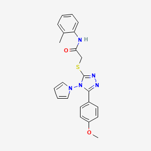 2-{[5-(4-methoxyphenyl)-4-(1H-pyrrol-1-yl)-4H-1,2,4-triazol-3-yl]sulfanyl}-N-(2-methylphenyl)acetamide