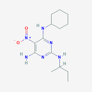 2-N-butan-2-yl-4-N-cyclohexyl-5-nitropyrimidine-2,4,6-triamine