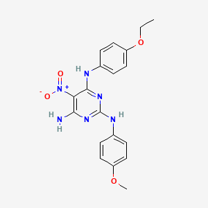 molecular formula C19H20N6O4 B11256841 N~4~-(4-ethoxyphenyl)-N~2~-(4-methoxyphenyl)-5-nitropyrimidine-2,4,6-triamine 