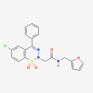 2-(6-chloro-1,1-dioxido-4-phenyl-2H-1,2,3-benzothiadiazin-2-yl)-N-(2-furylmethyl)acetamide