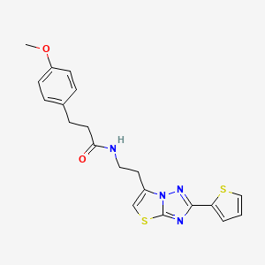 3-(4-methoxyphenyl)-N-(2-(2-(thiophen-2-yl)thiazolo[3,2-b][1,2,4]triazol-6-yl)ethyl)propanamide