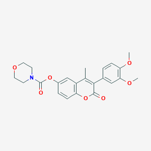 molecular formula C23H23NO7 B11256872 3-(3,4-dimethoxyphenyl)-4-methyl-2-oxo-2H-chromen-6-yl morpholine-4-carboxylate 