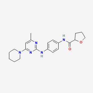 N-(4-((4-methyl-6-(piperidin-1-yl)pyrimidin-2-yl)amino)phenyl)tetrahydrofuran-2-carboxamide