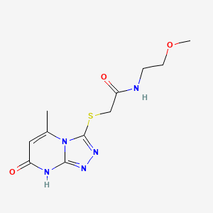 N-(2-Methoxyethyl)-2-({5-methyl-7-oxo-7H,8H-[1,2,4]triazolo[4,3-A]pyrimidin-3-YL}sulfanyl)acetamide