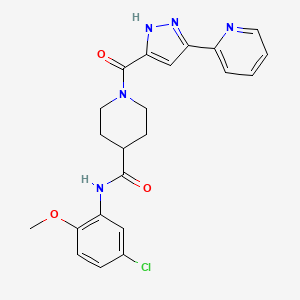 N-(5-Chloro-2-methoxyphenyl)-1-[5-(pyridin-2-YL)-1H-pyrazole-3-carbonyl]piperidine-4-carboxamide