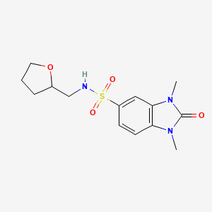 molecular formula C14H19N3O4S B11256910 1,3-dimethyl-2-oxo-N-(tetrahydrofuran-2-ylmethyl)-2,3-dihydro-1H-benzimidazole-5-sulfonamide 