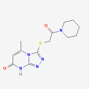 5-methyl-3-((2-oxo-2-(piperidin-1-yl)ethyl)thio)-[1,2,4]triazolo[4,3-a]pyrimidin-7(8H)-one