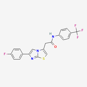 2-[6-(4-fluorophenyl)imidazo[2,1-b][1,3]thiazol-3-yl]-N-[4-(trifluoromethyl)phenyl]acetamide