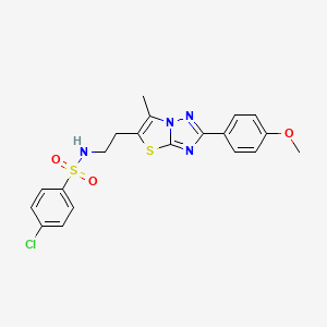 4-chloro-N-(2-(2-(4-methoxyphenyl)-6-methylthiazolo[3,2-b][1,2,4]triazol-5-yl)ethyl)benzenesulfonamide