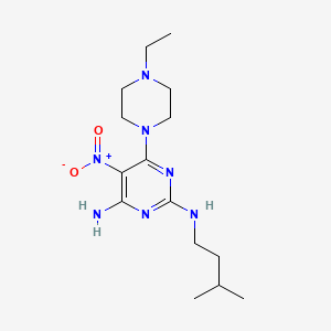 6-(4-ethylpiperazin-1-yl)-N~2~-(3-methylbutyl)-5-nitropyrimidine-2,4-diamine