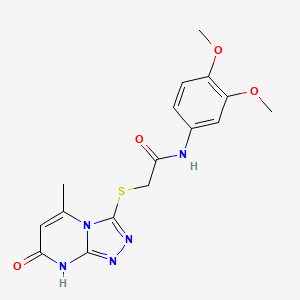 N-(3,4-dimethoxyphenyl)-2-((5-methyl-7-oxo-7,8-dihydro-[1,2,4]triazolo[4,3-a]pyrimidin-3-yl)thio)acetamide