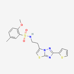 2-methoxy-5-methyl-N-(2-(2-(thiophen-2-yl)thiazolo[3,2-b][1,2,4]triazol-6-yl)ethyl)benzenesulfonamide