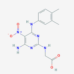 N-{4-amino-6-[(3,4-dimethylphenyl)amino]-5-nitropyrimidin-2-yl}glycine