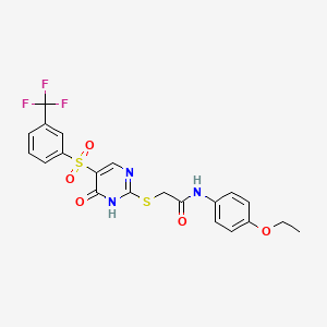 N-(4-ethoxyphenyl)-2-((6-oxo-5-((3-(trifluoromethyl)phenyl)sulfonyl)-1,6-dihydropyrimidin-2-yl)thio)acetamide