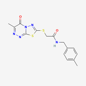 molecular formula C15H15N5O2S2 B11257042 N-(4-methylbenzyl)-2-[(3-methyl-4-oxo-4H-[1,3,4]thiadiazolo[2,3-c][1,2,4]triazin-7-yl)sulfanyl]acetamide 