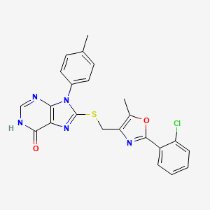 8-({[2-(2-chlorophenyl)-5-methyl-1,3-oxazol-4-yl]methyl}sulfanyl)-9-(4-methylphenyl)-1,9-dihydro-6H-purin-6-one