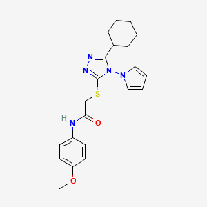 2-{[5-cyclohexyl-4-(1H-pyrrol-1-yl)-4H-1,2,4-triazol-3-yl]sulfanyl}-N-(4-methoxyphenyl)acetamide