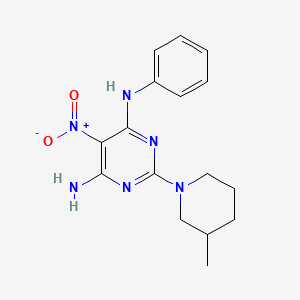 2-(3-methylpiperidin-1-yl)-5-nitro-N-phenylpyrimidine-4,6-diamine