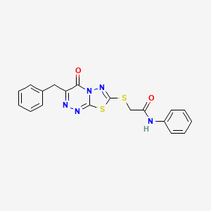 2-({3-Benzyl-4-oxo-4H-[1,3,4]thiadiazolo[2,3-C][1,2,4]triazin-7-YL}sulfanyl)-N-phenylacetamide