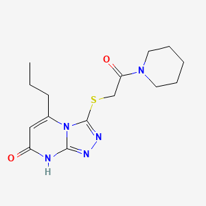 3-((2-oxo-2-(piperidin-1-yl)ethyl)thio)-5-propyl-[1,2,4]triazolo[4,3-a]pyrimidin-7(8H)-one