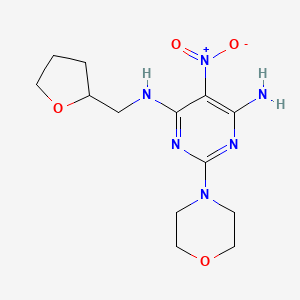 2-(morpholin-4-yl)-5-nitro-N-(tetrahydrofuran-2-ylmethyl)pyrimidine-4,6-diamine