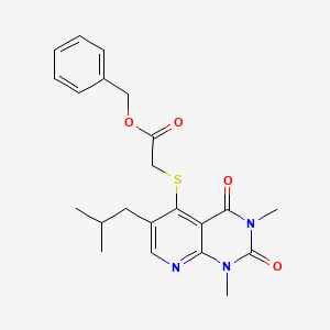 Benzyl 2-((6-isobutyl-1,3-dimethyl-2,4-dioxo-1,2,3,4-tetrahydropyrido[2,3-d]pyrimidin-5-yl)thio)acetate