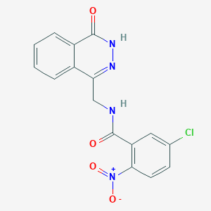 molecular formula C16H11ClN4O4 B11257136 5-chloro-2-nitro-N-[(4-oxo-3,4-dihydrophthalazin-1-yl)methyl]benzamide 