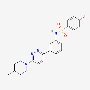 4-fluoro-N-(3-(6-(4-methylpiperidin-1-yl)pyridazin-3-yl)phenyl)benzenesulfonamide