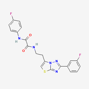 N1-(4-fluorophenyl)-N2-(2-(2-(3-fluorophenyl)thiazolo[3,2-b][1,2,4]triazol-6-yl)ethyl)oxalamide