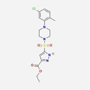 molecular formula C17H21ClN4O4S B11257179 ethyl 3-{[4-(5-chloro-2-methylphenyl)piperazin-1-yl]sulfonyl}-1H-pyrazole-5-carboxylate 