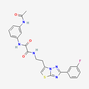 N1-(3-acetamidophenyl)-N2-(2-(2-(3-fluorophenyl)thiazolo[3,2-b][1,2,4]triazol-6-yl)ethyl)oxalamide