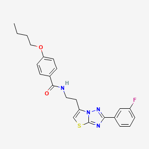 4-butoxy-N-(2-(2-(3-fluorophenyl)thiazolo[3,2-b][1,2,4]triazol-6-yl)ethyl)benzamide