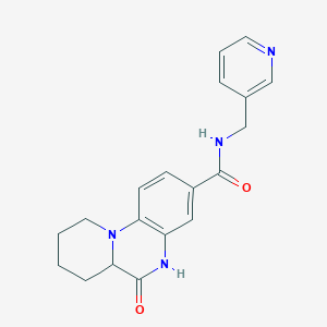 molecular formula C19H20N4O2 B11257275 6-Oxo-N-[(pyridin-3-YL)methyl]-5H,6H,6AH,7H,8H,9H,10H-pyrido[1,2-A]quinoxaline-3-carboxamide 