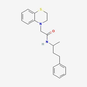 molecular formula C20H24N2OS B11257287 2-(2,3-dihydro-1,4-benzothiazin-4-yl)-N-(4-phenylbutan-2-yl)acetamide CAS No. 794575-40-9