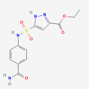 ethyl 3-[(4-carbamoylphenyl)sulfamoyl]-1H-pyrazole-5-carboxylate