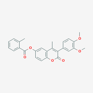 3-(3,4-dimethoxyphenyl)-4-methyl-2-oxo-2H-chromen-6-yl 2-methylbenzoate