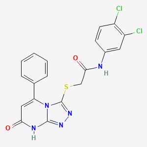 N-(3,4-Dichlorophenyl)-2-({7-oxo-5-phenyl-7H,8H-[1,2,4]triazolo[4,3-A]pyrimidin-3-YL}sulfanyl)acetamide