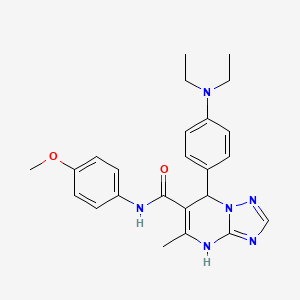 molecular formula C24H28N6O2 B11257356 7-[4-(diethylamino)phenyl]-N-(4-methoxyphenyl)-5-methyl-4,7-dihydro[1,2,4]triazolo[1,5-a]pyrimidine-6-carboxamide 