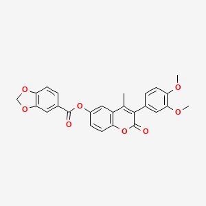 3-(3,4-dimethoxyphenyl)-4-methyl-2-oxo-2H-chromen-6-yl 1,3-benzodioxole-5-carboxylate