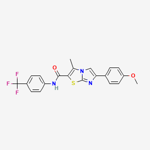 6-(4-methoxyphenyl)-3-methyl-N-[4-(trifluoromethyl)phenyl]imidazo[2,1-b][1,3]thiazole-2-carboxamide