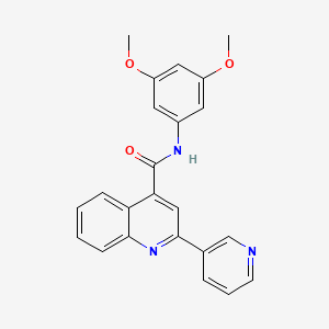 molecular formula C23H19N3O3 B11257416 N-(3,5-dimethoxyphenyl)-2-(pyridin-3-yl)quinoline-4-carboxamide 