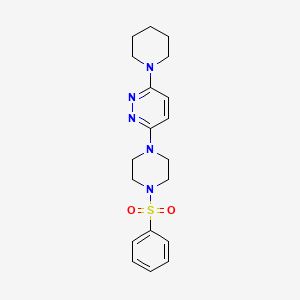 molecular formula C19H25N5O2S B11257418 3-(4-(Phenylsulfonyl)piperazin-1-yl)-6-(piperidin-1-yl)pyridazine 