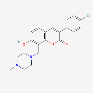 3-(4-chlorophenyl)-8-[(4-ethylpiperazin-1-yl)methyl]-7-hydroxy-2H-chromen-2-one