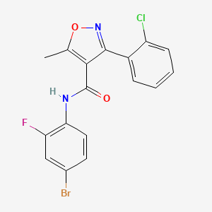 molecular formula C17H11BrClFN2O2 B11257439 N-(4-bromo-2-fluorophenyl)-3-(2-chlorophenyl)-5-methyl-1,2-oxazole-4-carboxamide 