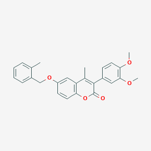 3-(3,4-dimethoxyphenyl)-4-methyl-6-((2-methylbenzyl)oxy)-2H-chromen-2-one