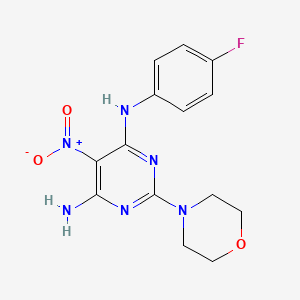 N-(4-fluorophenyl)-2-(morpholin-4-yl)-5-nitropyrimidine-4,6-diamine