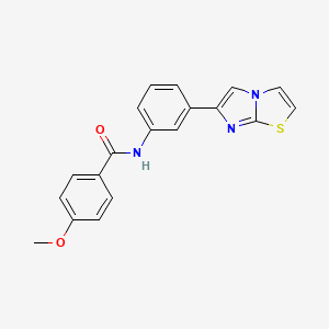 N-(3-(imidazo[2,1-b]thiazol-6-yl)phenyl)-4-methoxybenzamide