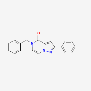 molecular formula C20H17N3O B11257498 5-benzyl-2-(p-tolyl)pyrazolo[1,5-a]pyrazin-4(5H)-one 