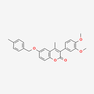 molecular formula C26H24O5 B11257502 3-(3,4-dimethoxyphenyl)-4-methyl-6-[(4-methylbenzyl)oxy]-2H-chromen-2-one 