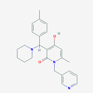 4-hydroxy-6-methyl-3-(piperidin-1-yl(p-tolyl)methyl)-1-(pyridin-3-ylmethyl)pyridin-2(1H)-one